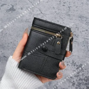 New Button Wallet for Women Solid Color Thin Ladies Card Clip Short Coin Purse Cross Border Wholesale - Thumbnail Image 4