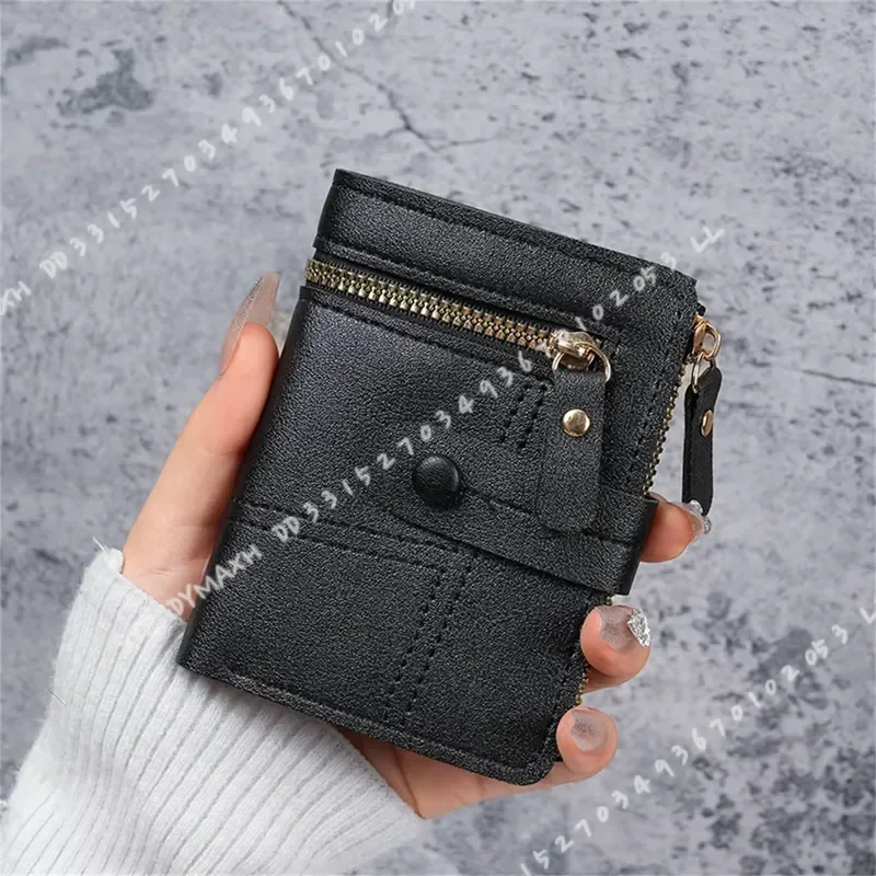 New Button Wallet for Women Solid Color Thin Ladies Card Clip Short Coin Purse Cross Border Wholesale - Image 4